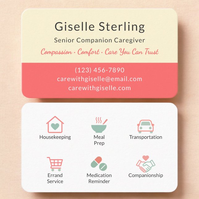 Modern Senior Caregiver Home Help Visitkort (Skapare uppladdad)