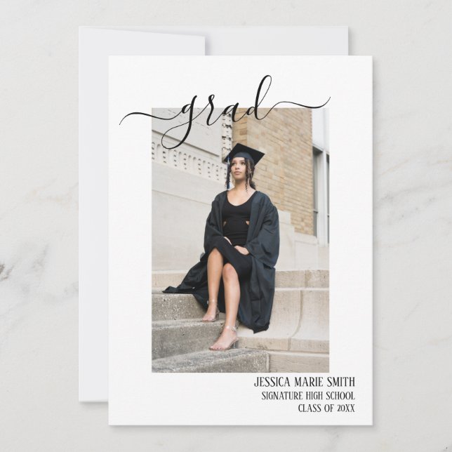 Modern senior Student annons Fotokollage Tack Kort (Framsida)