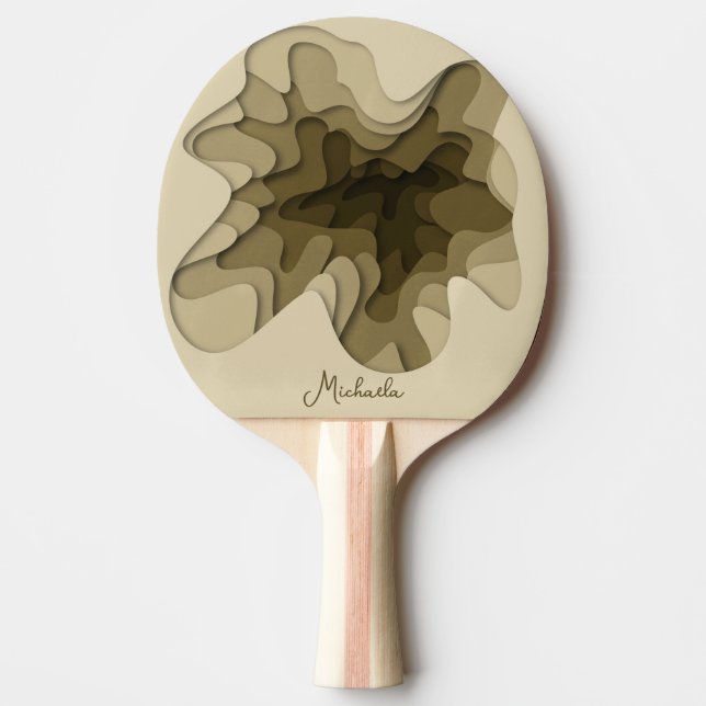 Modern Sepia Brun Abstrakt Personlig Pingisracket (Framsidan)