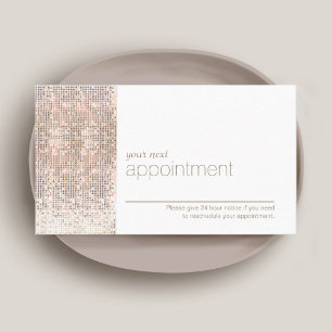 Modern Sequin Hair Salon Möte Reminder Tidsbeställning Kort