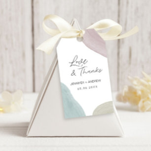 Modern Serenity Pastel Watercolor Bröllop Gift Mär Presentetikett