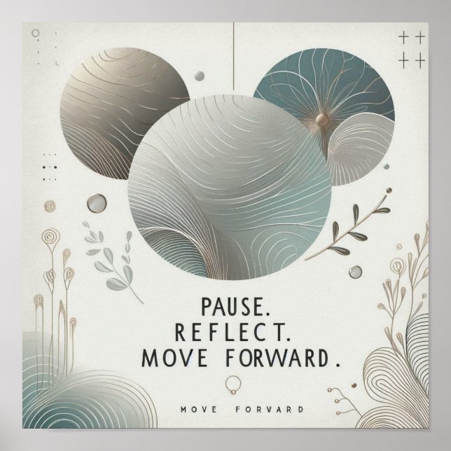 Modern Serenity Quote Calm Botanical Typography Poster (Framsidan)