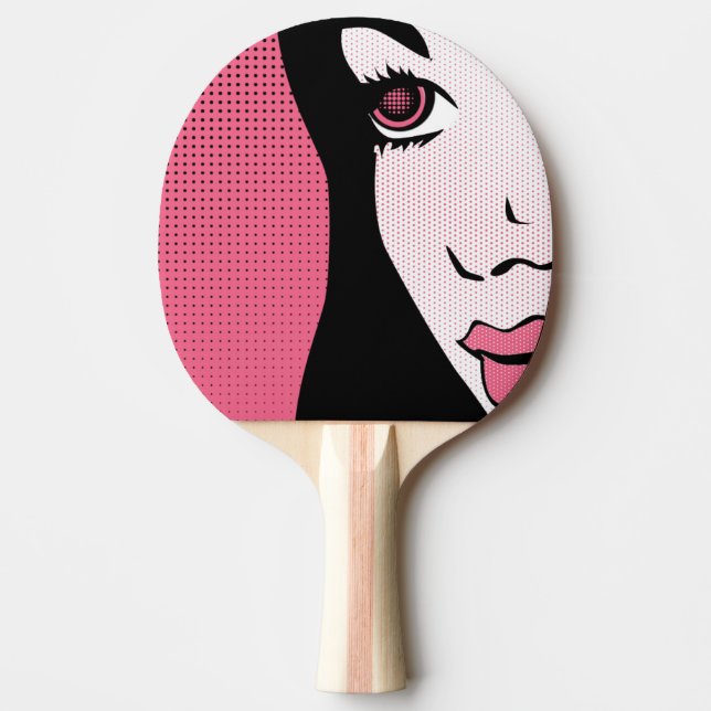 Modern seriebok Popkonst av kvinnans ansikte Pingisracket (Framsidan)