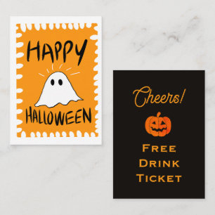 Modern seriefigur-spöke Halloween gratis drinkbilj Visitkort