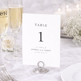 Modern Serif Editorial Wedding Table Number Card Bordsnummer