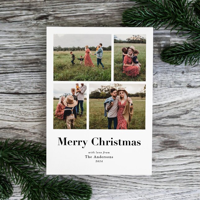 Modern serif flerbilder jul julkort (Skapare uppladdad)