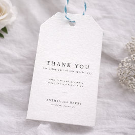 Modern Serif Typography Wedding Thank You Favor Presentetikett
