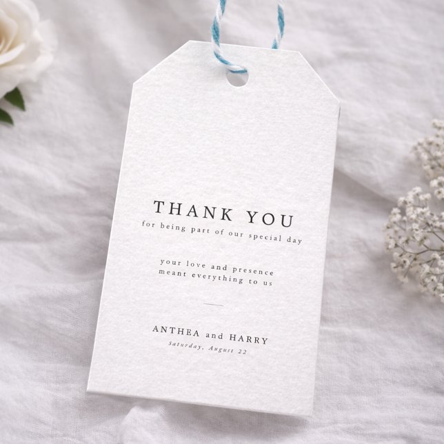 Modern Serif Typography Wedding Thank You Favor Presentetikett (Skapare uppladdad)