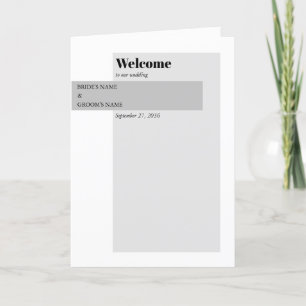 Modern serviceorder för svart och vit Bröllop Program