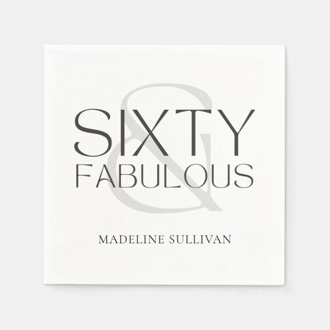 Modern Sextio och Fantastisk Djärv 60-årsfest Pappersservett (Framsidan)