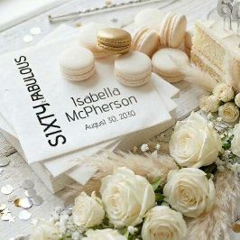 Modern sextio och fantastisk födelsedagsfest pappersservett