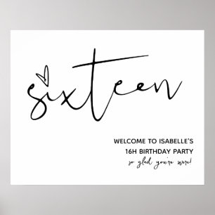 Modern sexton välkomsttecken poster