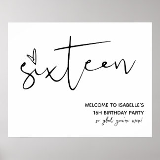 Modern sexton välkomsttecken poster