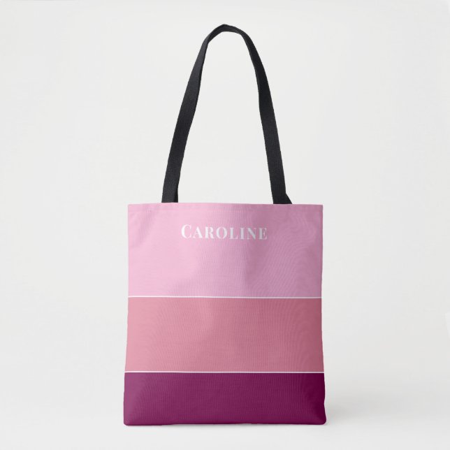 Modern Shades of Pink Personalized Name Tygkasse (Framsida)