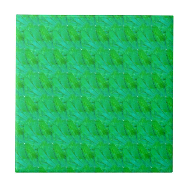 Modern Shamrock Grön Abstrakt Botanisk Mönster  Kakelplatta (Framsidan)