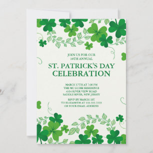 Modern Shamrock St. Patrick's Party-inbjudan Inbjudningar