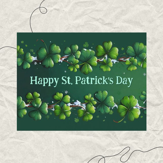 Modern Shamrocks St. Patrick's Day Vykort (Skapare uppladdad)