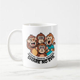 Modern Share No Evil Monkey Graphic Kaffemugg