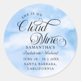 Modern She är på moln 9 Möhippa Helg Runt Klistermärke