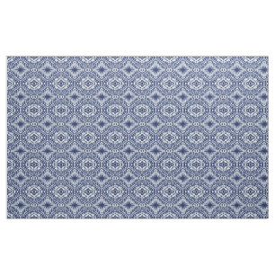 Modern Shibori Batik Navy Indigo Blue and White Tyg