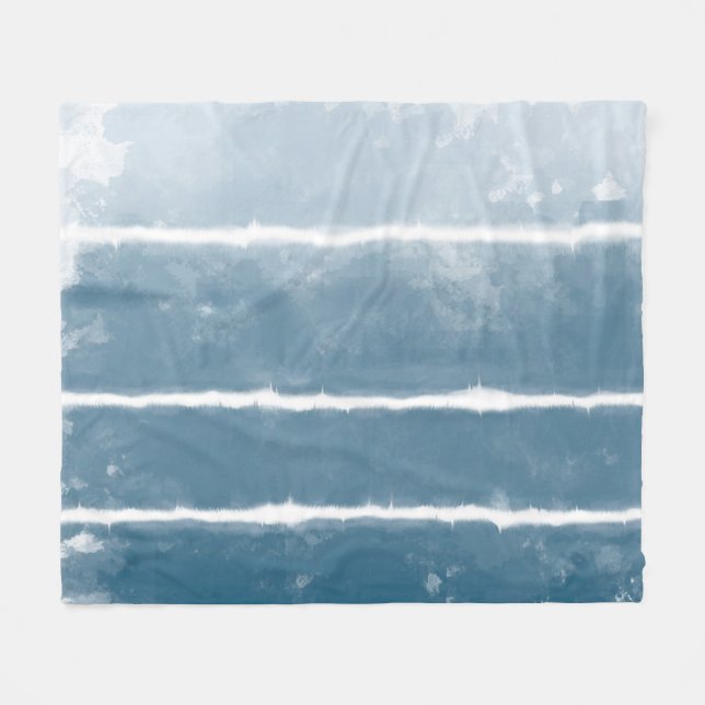 Modern Shibori Ombre Retro Tie Dye Hippie Indigo Fleecefilt (Framsidan (Horisontell))