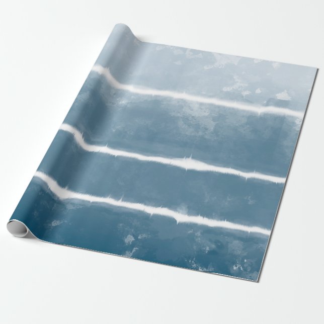 Modern Shibori Ombre Retro Tie Dye Hippie Indigo Presentpapper (Utrullad)