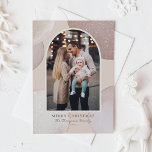 Modern Shiming Shapes Photo jul Julkort<br><div class="desc">Skicka julhälsning till familj och vänner med det här moderna och elegant God jul-fotoplatta kortet. Den har  vattenfärgsformer och beige abstrakter med glitter-accenter. Anpassa det här fina julkortet genom att lägga till din Julhälsningar,  namn och år.</div>