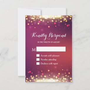 Modern Shimmer Guld Glitter Prickar RSVP Svar Kort