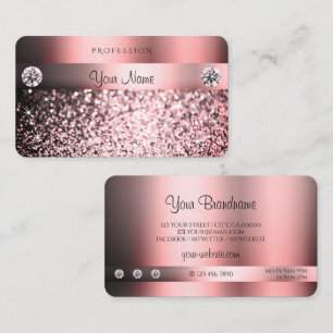 Modern Shimmery Rosa Gradient Färg Coola Glitter Visitkort