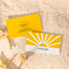 Modern shining Sol Sunrise Gult Visitkort