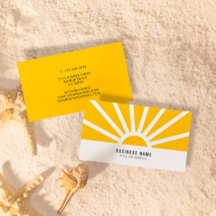 Modern shining Sol Sunrise Gult Visitkort