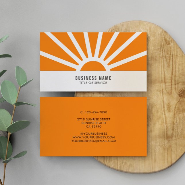 Modern shining Sol Sunset Orange Business Visitkort (Skapare uppladdad)