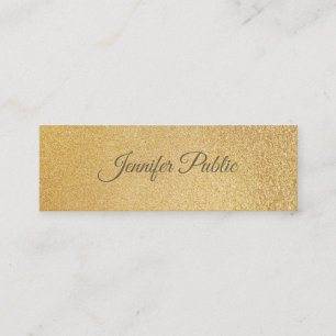 Modern Shiny Gold Foil Glamous-Elegant Mini Visitkort