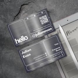 Modern Shiny Metall-Hej med fetstil i Typografi Visitkort