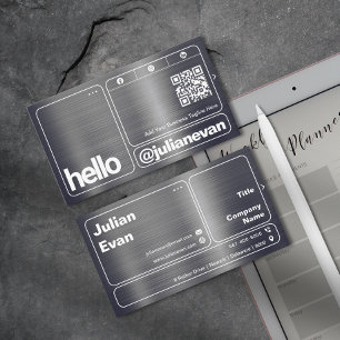 Modern Shiny Metall-Hej med fetstil i Typografi Visitkort