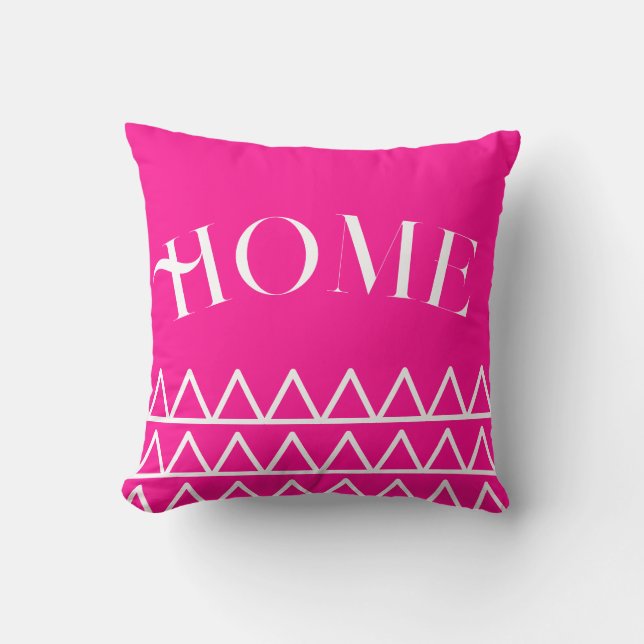 Modern Shock rosa Geometric Home Typography Kudde (Framsida)