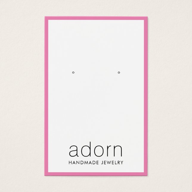 Modern Shock rosa Gräns Earring Visning Card Visitkort (Framsida)
