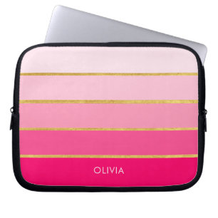 Modern shock rosa & Guld Laptop Fodral