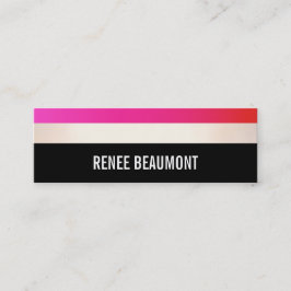 Modern Shock rosa i fetstil och svartvitt Mini Visitkort