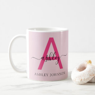 Modern Shock rosa i Monogram Snyggt Kaffemugg