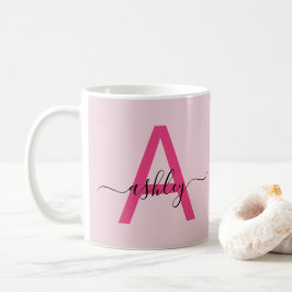 Modern Shock rosa i Monogram Snyggt Kaffemugg