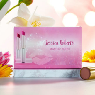 Modern Shock rosa Läppar Makeup Artist Magnetiska Visitkort