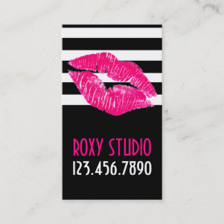 Modern Shock rosa Läppar Makeup-artist Visitkort