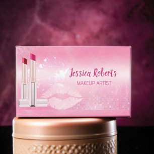 Modern Shock rosa Läppar Makeup Artist Visitkort