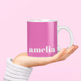 Modern Shock rosa Monogram Kaffemugg