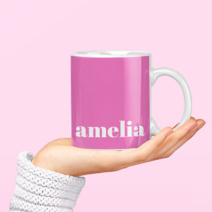 Modern Shock rosa Monogram Kaffemugg