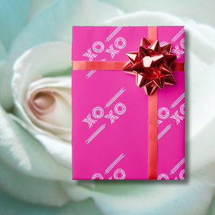 Modern Shock rosa och vit XOXO Valentine Presentpapper