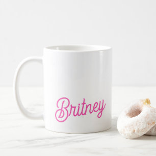 Modern Shock rosa Personlig Monogram och Namn Kaffemugg