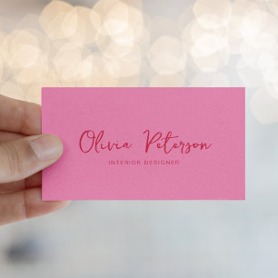 Modern Shock rosa Red Calligraphy Visitkort