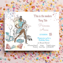 Modern shopping Princess Royal Birthday-inbjudan